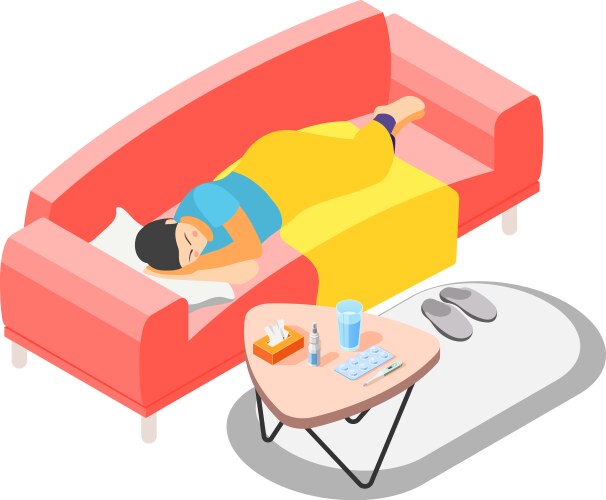 flu isometric icon vector image