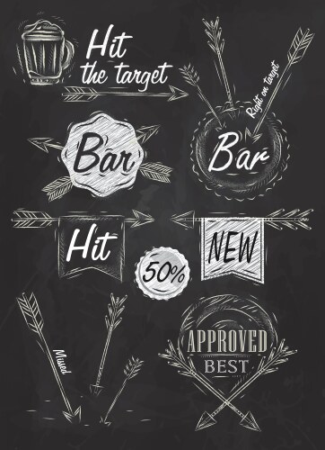 Bar Boom Chalkboard Set Vector Image
