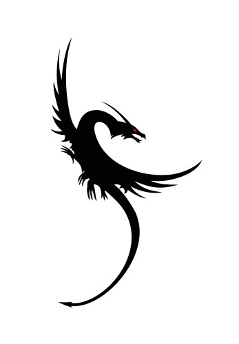 Black Dragon Silhouette Vector Image