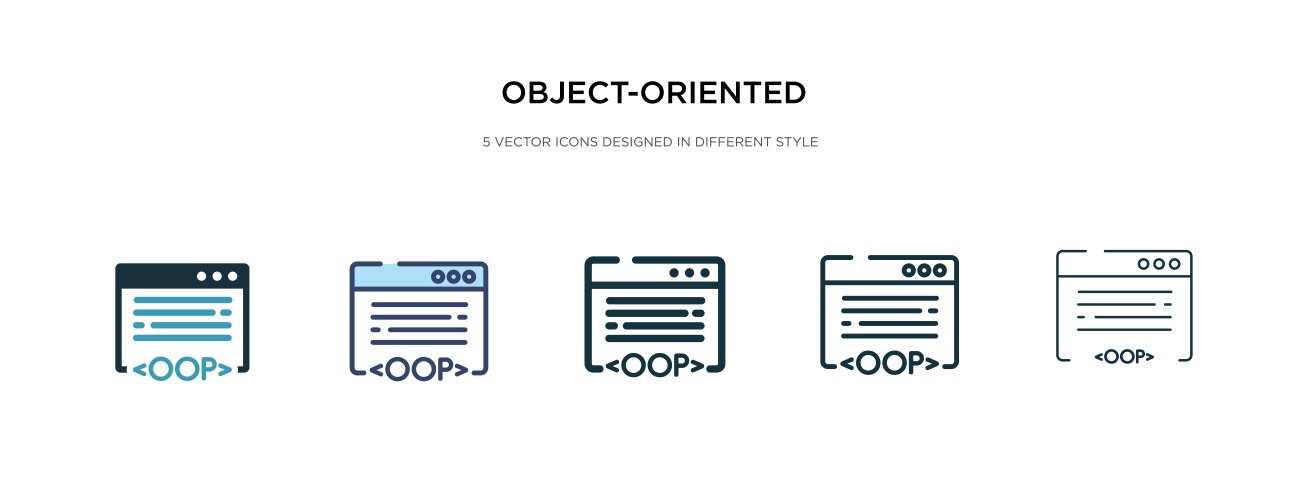 Object-oriented programming icon in different vector image