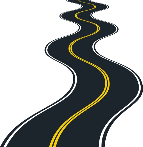 A very narrow curve road Royalty Free Vector Image
