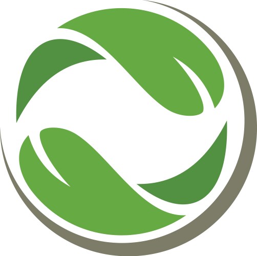 Circle swirl leaf eco logo Royalty Free Vector Image