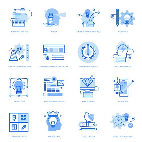 Flat line design concepts Royalty Free Vector Image