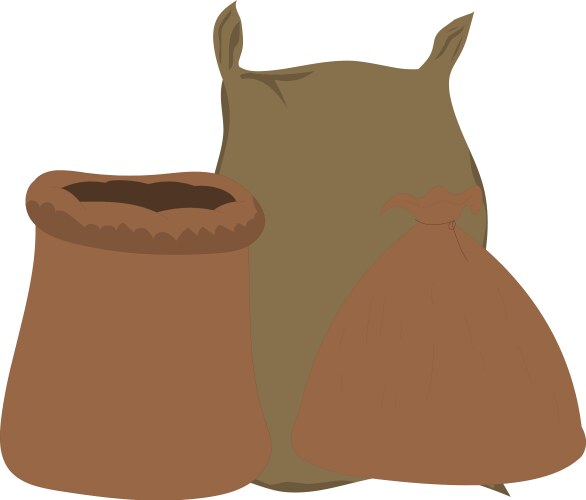 Collection jute sack or bag Vector Image