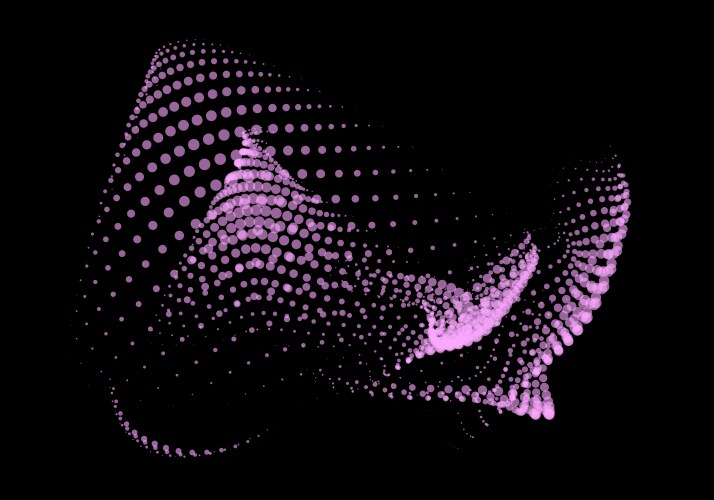 3d dynamic node of big data dots science wave vector image