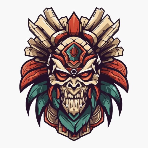 Aztec indian skull Vector Image