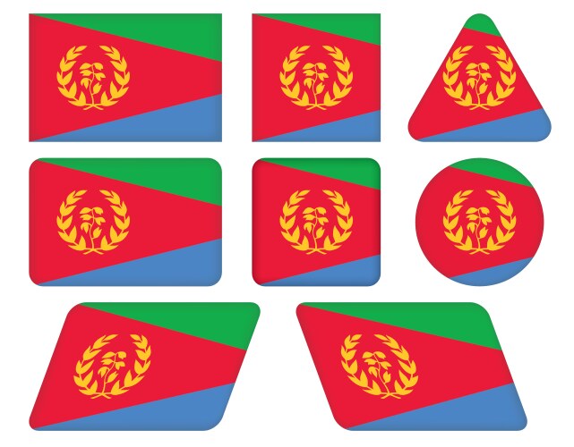 Buttons with flag of eritrea vector image