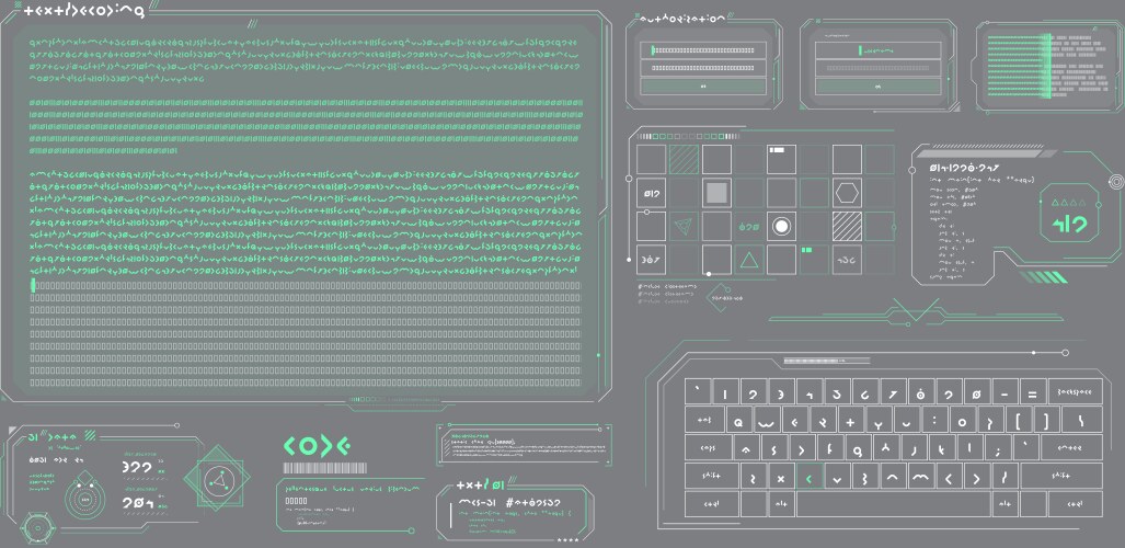 data elements for sci-fi interface vector image