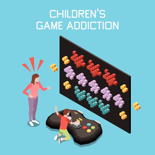 Picture of Gadget addiction isometric Royalty Free Vector Image