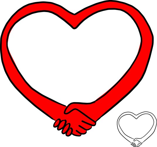 Heart Handshake Icon Vector Image