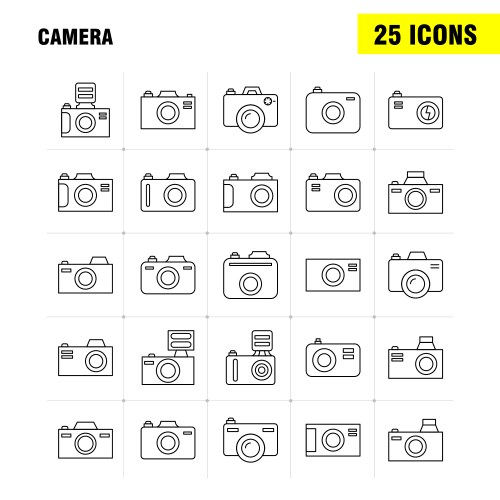 Camera line icon for web print and mobile uxui vector image