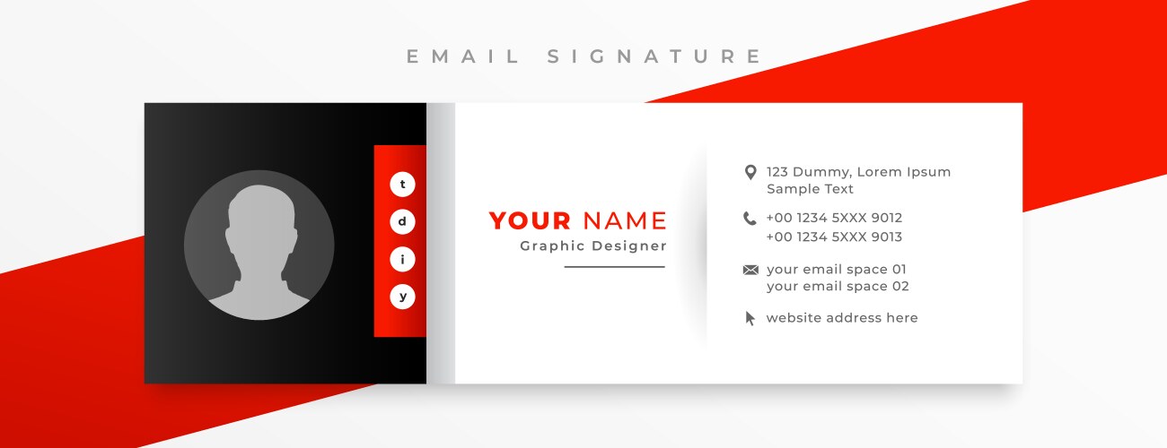 Minimal style email signature card template Vector Image