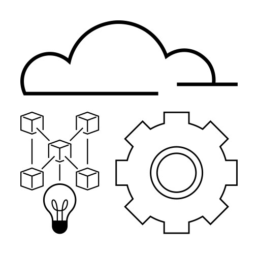 Cloud computing with blockchain innovation vector image