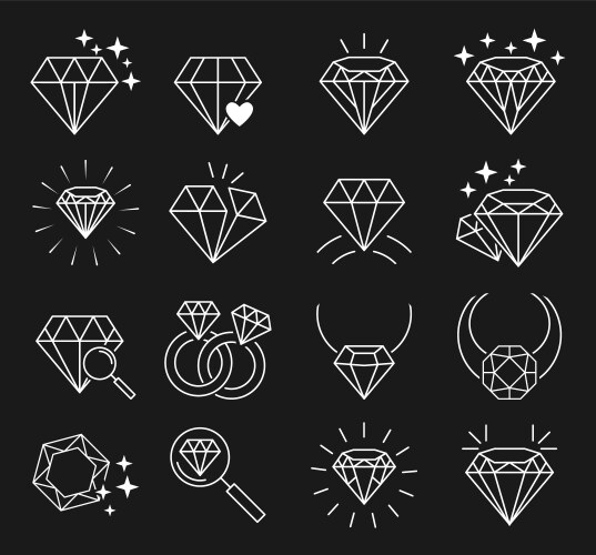 K letter made with diamonds isolated Royalty Free Vector