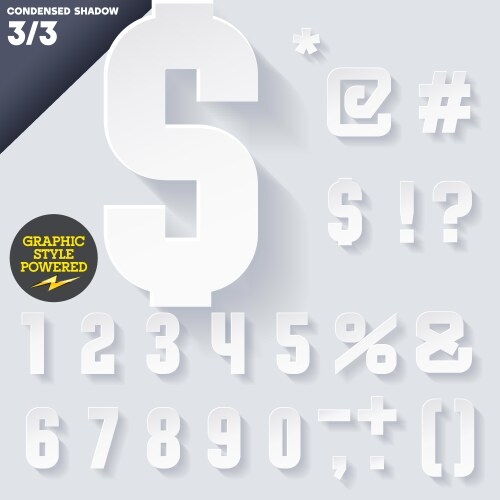 Modern flat alphabet with long ambient shadow Vector Image
