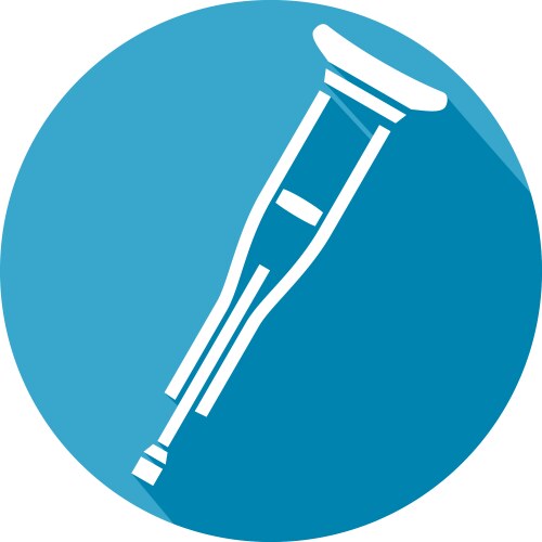 metal crutches icon vector image