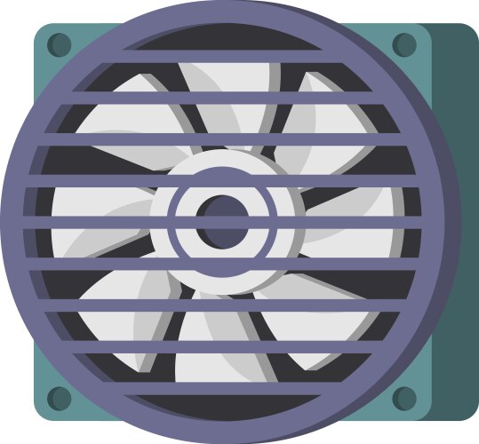 System Fan Vector Desktop small fan with blue blades Royalty Free Vector Image