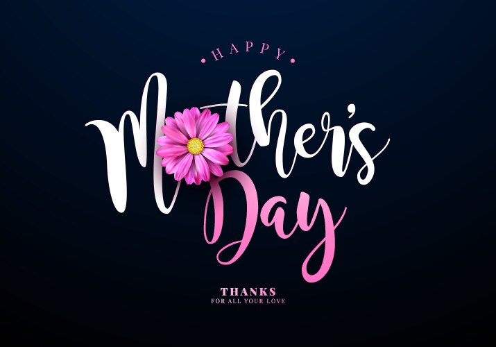 happy mothers day banner or postcard with spring vector