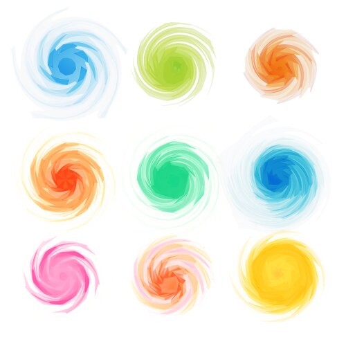 Set of triangle round patterns vector image