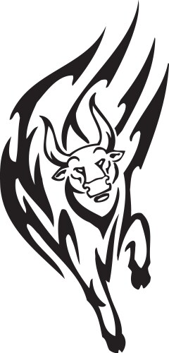 Bull in tribal style - image Vector Image