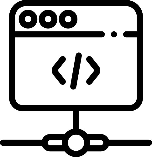 Coding icon thin linear style design isolated vector image
