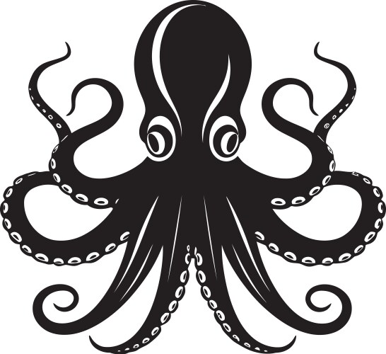 Tentacle titan iconic black logo deep dive Vector Image