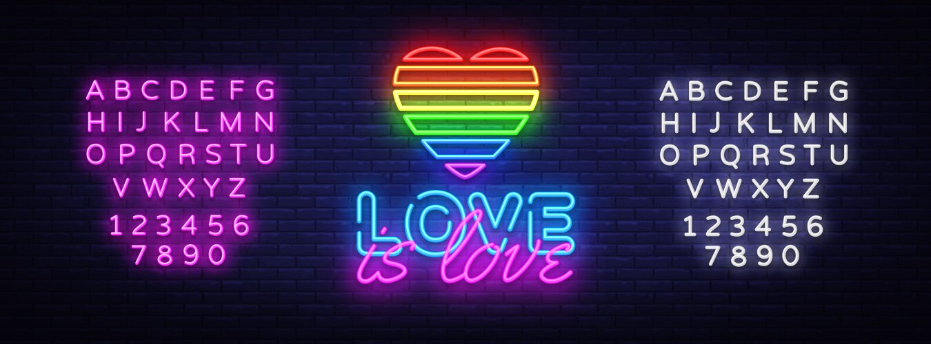 Love is neon text design template Vector Image