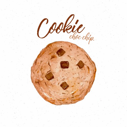 Cookie hand draw sketch watercolor vector image