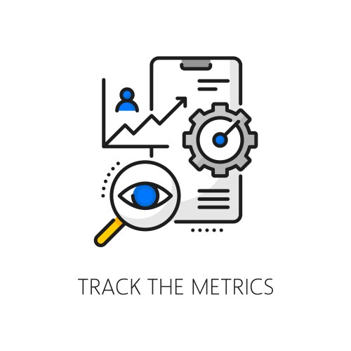 Software develop track and metrics outline icon vector image