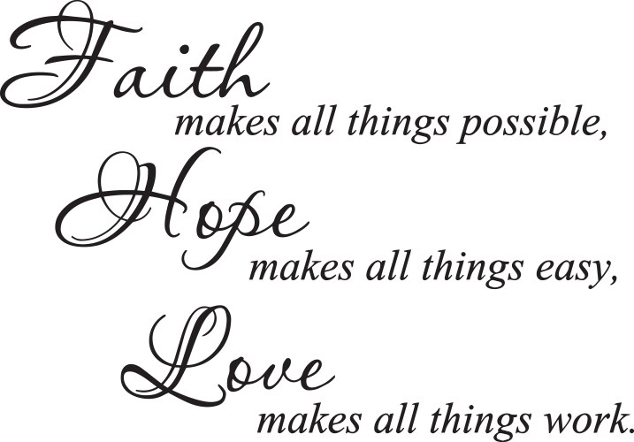 Faith hope love concept rules inspirational quotes Vector Image