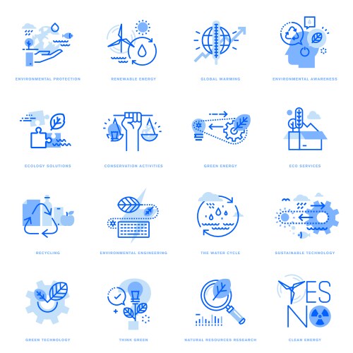 Set flat line design icons Royalty Free Vector Image