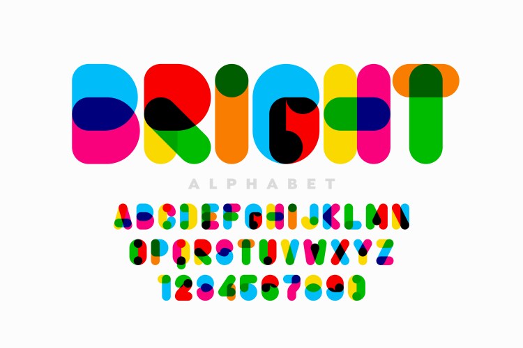 Colorful Alphabet Font Vector Image