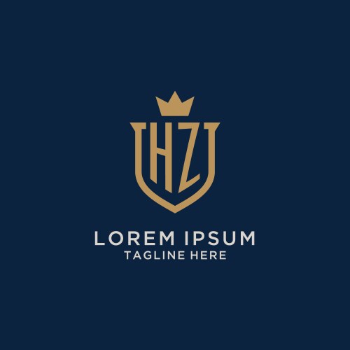 Hz initial logo monogram shield geometric shape – Royalty-Free Vector ...