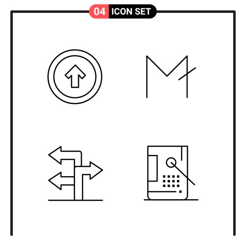 Set 4 line style icons for web and mobile vector image