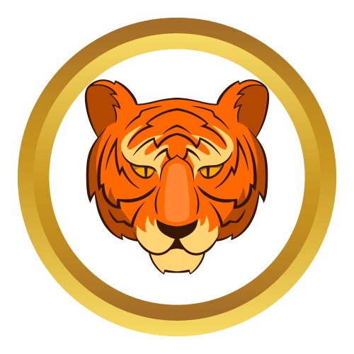 tiger head icon vector