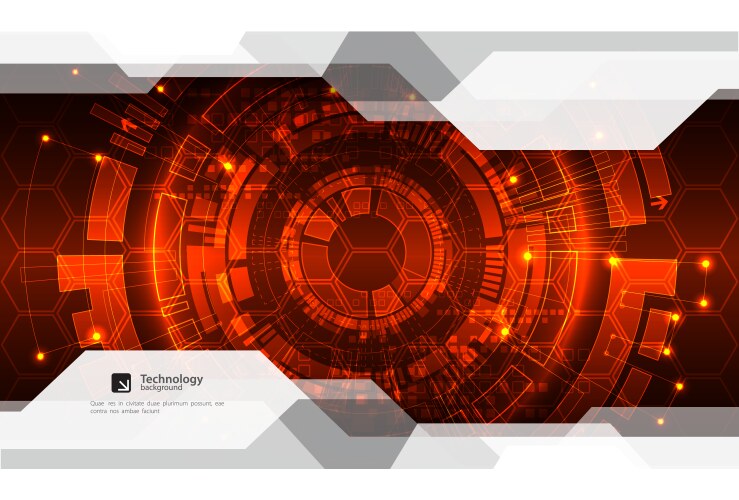 Abstract orange circle digital technology Vector Image