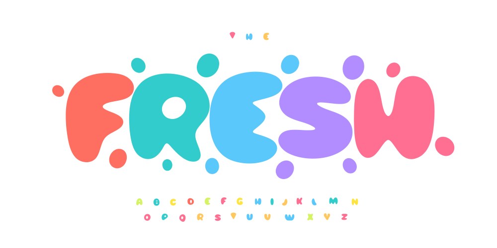 Bubble Alphabet Font - Sweet & Playful Vector Image