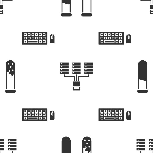 Set test tube and flask server data web hosting vector image