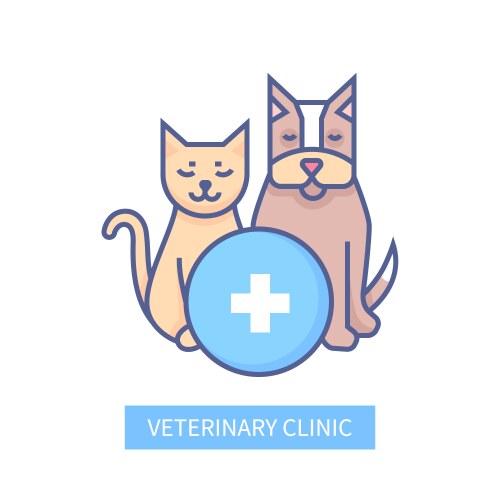 veterinary clinic - modern line design style icon vector image