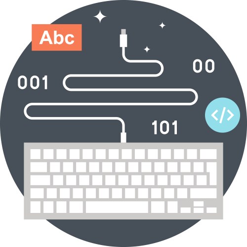 Coding flat web icon vector image