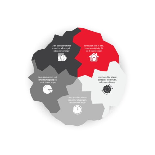 Circle chart infographic template Royalty Free Vector Image
