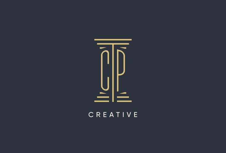 Cp initial monogram with pillar shape logo design – Royalty-Free Vector ...