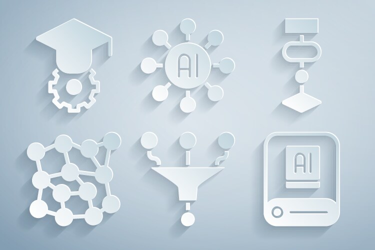 Set funnel or filter algorithm neural network vektorbild