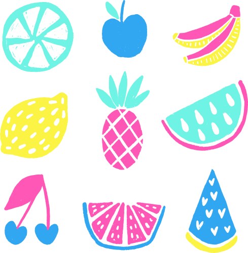 Hand drawn summer elements Royalty Free Vector Image