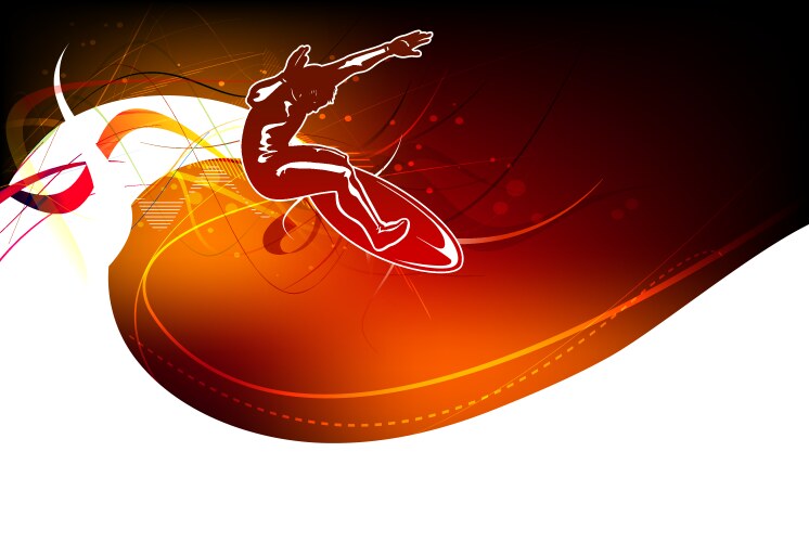 Silhouette surfer Royalty Free Vector Image - VectorStock