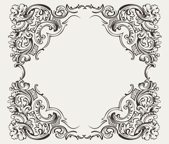 Antique ornate frame engraving Royalty Free Vector Image