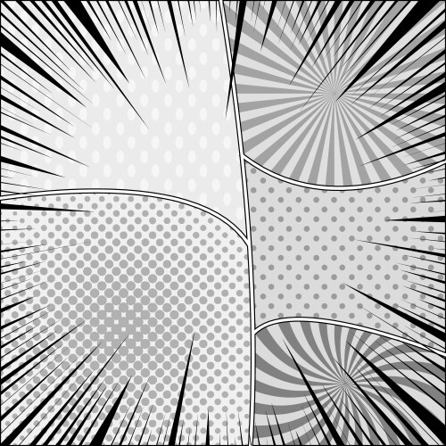 Comic book square monochrome concept Royalty Free Vector
