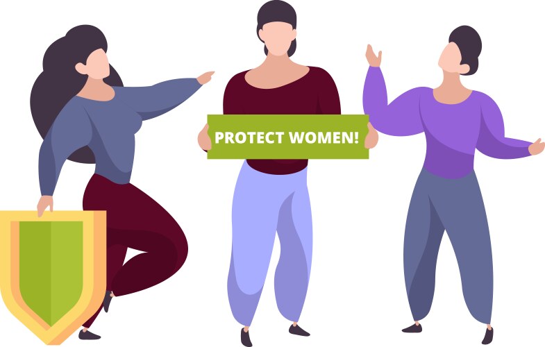 Protect women concept female group isolated vector image