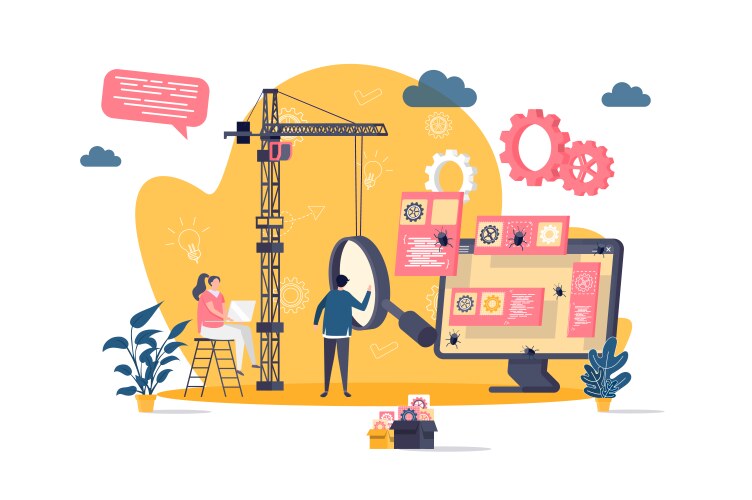 Software Testing Engineer Debugging vector image