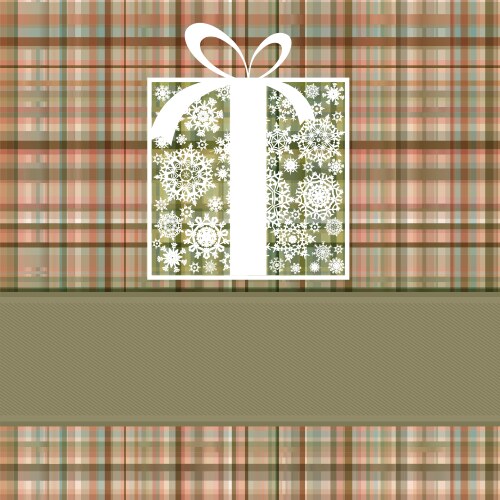 Christmas Box with Snowflake Pattern vector image